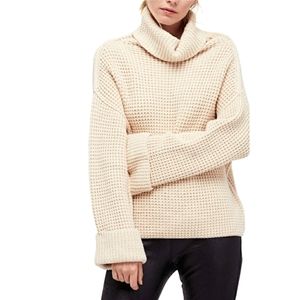 FREE PEOPLE Park City Slouchy Waffle Sweater L